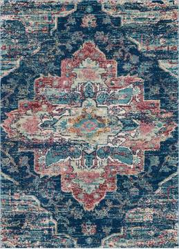 Nourison FUSION Blue Rectangle 5x7 ft Polypropylene Carpet 113103