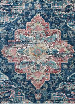 Nourison FUSION Blue Rectangle 10x13 ft Polypropylene Carpet 113106