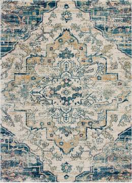 Nourison FUSION White Rectangle 5x7 ft Polypropylene Carpet 113107