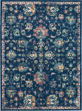 Nourison Fusion Blue Rectangle 8x10 ft Polypropylene Carpet 113113