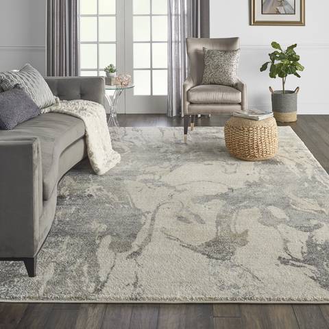 Nourison FUSION White 96 X 130 Area Rug 805-113124 Image 1