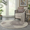 Nourison Graphic Illusions Grey Round 40 X 40 Area Rug  805-113142 Thumb 3