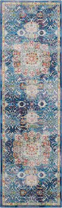 Nourison Global Vintage Blue Runner 20 X 60 Area Rug 805-113159 Image 0