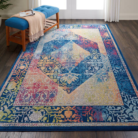 Nourison Global Vintage Blue 40 X 60 Area Rug 805-113170 Image 3