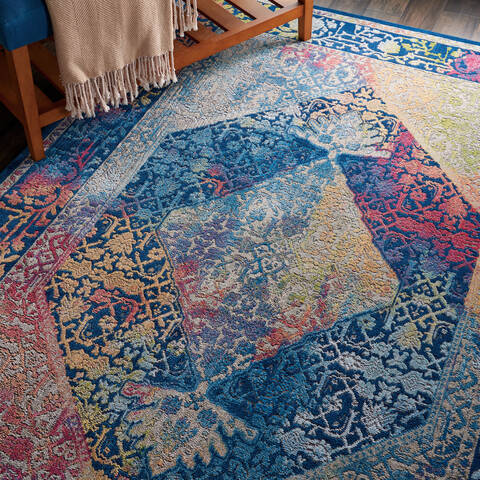 Nourison Global Vintage Blue 40 X 60 Area Rug 805-113170 Image 4