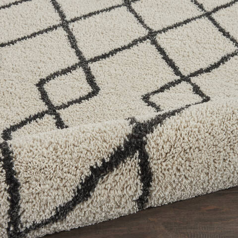 Nourison Geometric Shag Beige 810 X 120 Area Rug 805-113278 Image 2