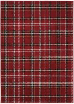 Nourison Grafix Red Rectangle 5x7 ft Polypropylene Carpet 113287