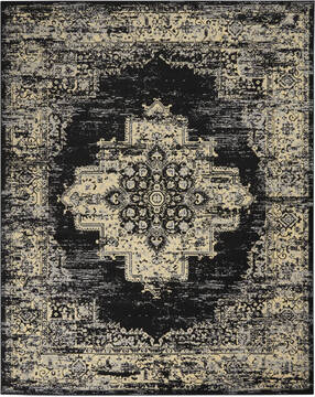 Nourison Grafix Black Rectangle 8x10 ft Polypropylene Carpet 113318