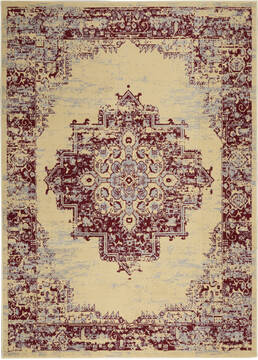 Nourison Grafix Beige Rectangle 5x7 ft Polypropylene Carpet 113320