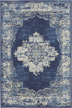 Nourison Grafix Blue Rectangle 5x7 ft Polypropylene Carpet 113322