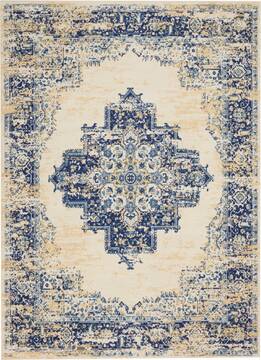 Nourison Grafix White Rectangle 5x7 ft Polypropylene Carpet 113324