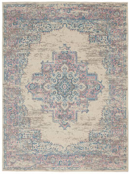 Nourison Grafix Beige Rectangle 5x7 ft Polypropylene Carpet 113327