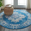 Nourison Grafix Blue Round 53 X 53 Area Rug  805-113329 Thumb 3