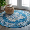 Nourison Grafix Blue Round 53 X 53 Area Rug  805-113329 Thumb 5