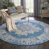 Nourison Grafix Blue Round 80 X 80 Area Rug  805-113332 Thumb 5