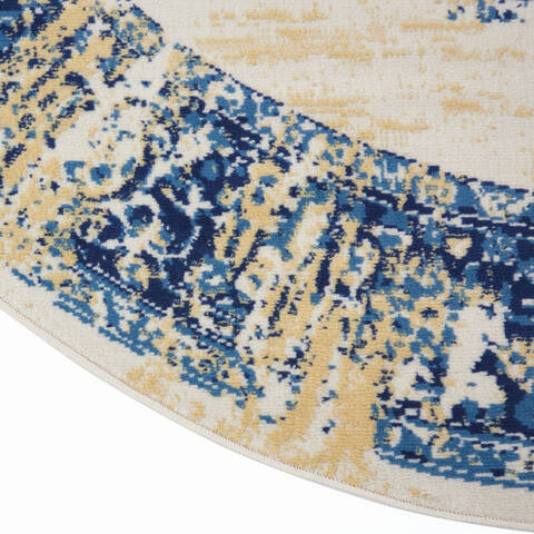 Nourison Grafix White Round 80 X 80 Area Rug 805-113338 Image 5