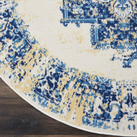 Nourison Grafix White Round 53 X 53 Area Rug 805-113339 Image 1