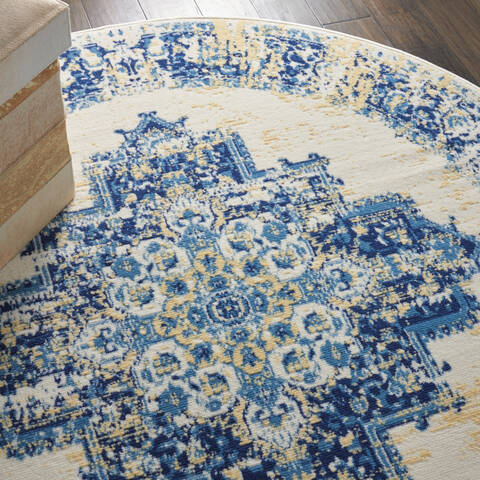 Nourison Grafix White Round 53 X 53 Area Rug 805-113339 Image 4