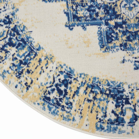 Nourison Grafix White Round 53 X 53 Area Rug 805-113339 Image 5