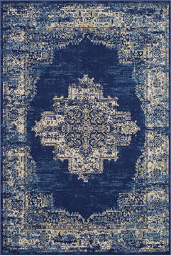 Nourison Grafix Blue Rectangle 6x9 ft Polypropylene Carpet 113344