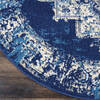 Nourison Grafix Blue Round 53 X 53 Area Rug 805-113345 Thumb 1