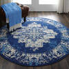 Nourison Grafix Blue Round 53 X 53 Area Rug 805-113345 Thumb 3