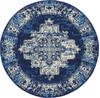 Nourison Grafix Blue Round 53 X 53 Area Rug  805-113345 Thumb 0