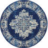 Nourison Grafix Blue Round 80 X 80 Area Rug  805-113346 Thumb 0