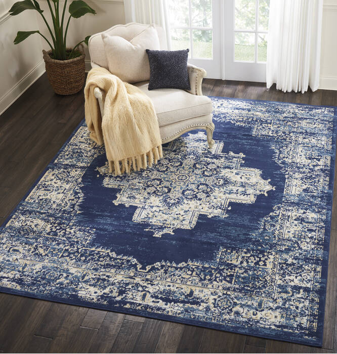 Nourison Grafix Blue 86 X 120 Area Rug 805-113347 Image 4