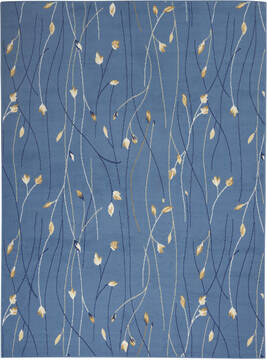 Nourison Grafix Blue Rectangle 5x7 ft Polypropylene Carpet 113364