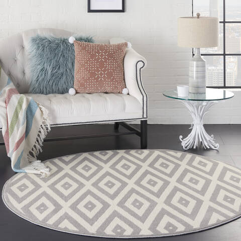 Nourison Grafix White Round 53 X 53 Area Rug 805-113374 Image 3