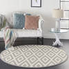 Nourison Grafix White Round 53 X 53 Area Rug 805-113374 Thumb 5