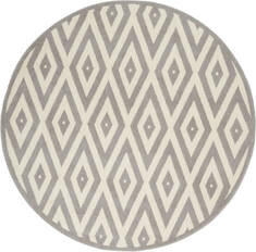 Nourison Grafix White Round 5 to 6 ft Polypropylene Carpet 113374