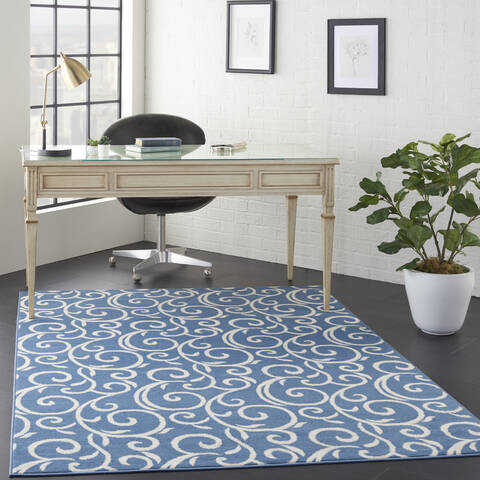 Nourison Grafix Blue 53 X 73 Area Rug 805-113377 Image 5
