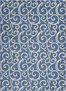 Nourison Grafix Blue Rectangle 5x7 ft Polypropylene Carpet 113377