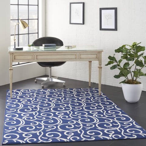 Nourison Grafix Blue 53 X 73 Area Rug 805-113381 Image 5