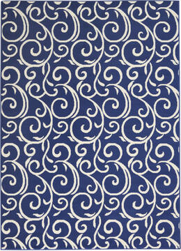 Nourison Grafix Blue Rectangle 5x7 ft Polypropylene Carpet 113381