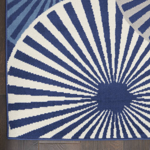 Nourison Grafix Blue 53 X 73 Area Rug 805-113386 Image 1