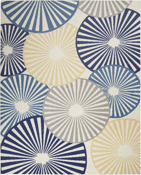 Nourison Grafix White Rectangle 8x10 ft Polypropylene Carpet 113389