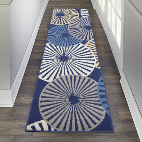 Nourison Grafix Blue Runner 23 X 76 Area Rug 805-113392 Image 3