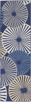 Nourison Grafix Blue Runner 2'3" X 7'6" Area Rug  805-113392