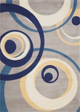 Nourison Grafix Grey Rectangle 5x7 ft Polypropylene Carpet 113394