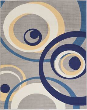 Nourison Grafix Grey Rectangle 8x10 ft Polypropylene Carpet 113395