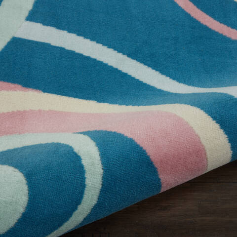 Nourison Grafix Blue Round 53 X 53 Area Rug 805-113398 Image 2