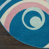 Nourison Grafix Blue Round 53 X 53 Area Rug 805-113398 Thumb 1