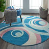 Nourison Grafix Blue Round 53 X 53 Area Rug  805-113398 Thumb 3