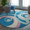 Nourison Grafix Blue Round 53 X 53 Area Rug  805-113398 Thumb 5