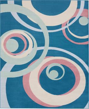 Nourison Grafix Blue Rectangle 8x10 ft Polypropylene Carpet 113401