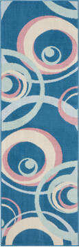 Nourison Grafix Blue Runner 6 to 9 ft Polypropylene Carpet 113402