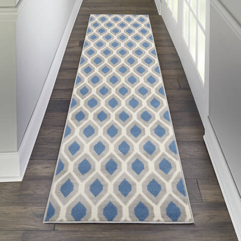 Nourison Grafix Blue Runner 23 X 76 Area Rug 805-113410 Image 3